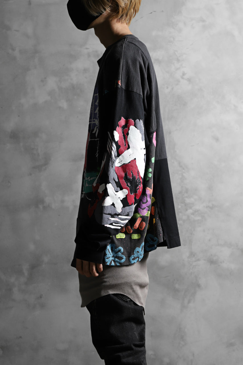 画像をギャラリービューアに読み込む, CHANGES VINTAGE REMAKE QUARTET PANEL LONG SLEEVE TEE (MULTI BLACK #B)