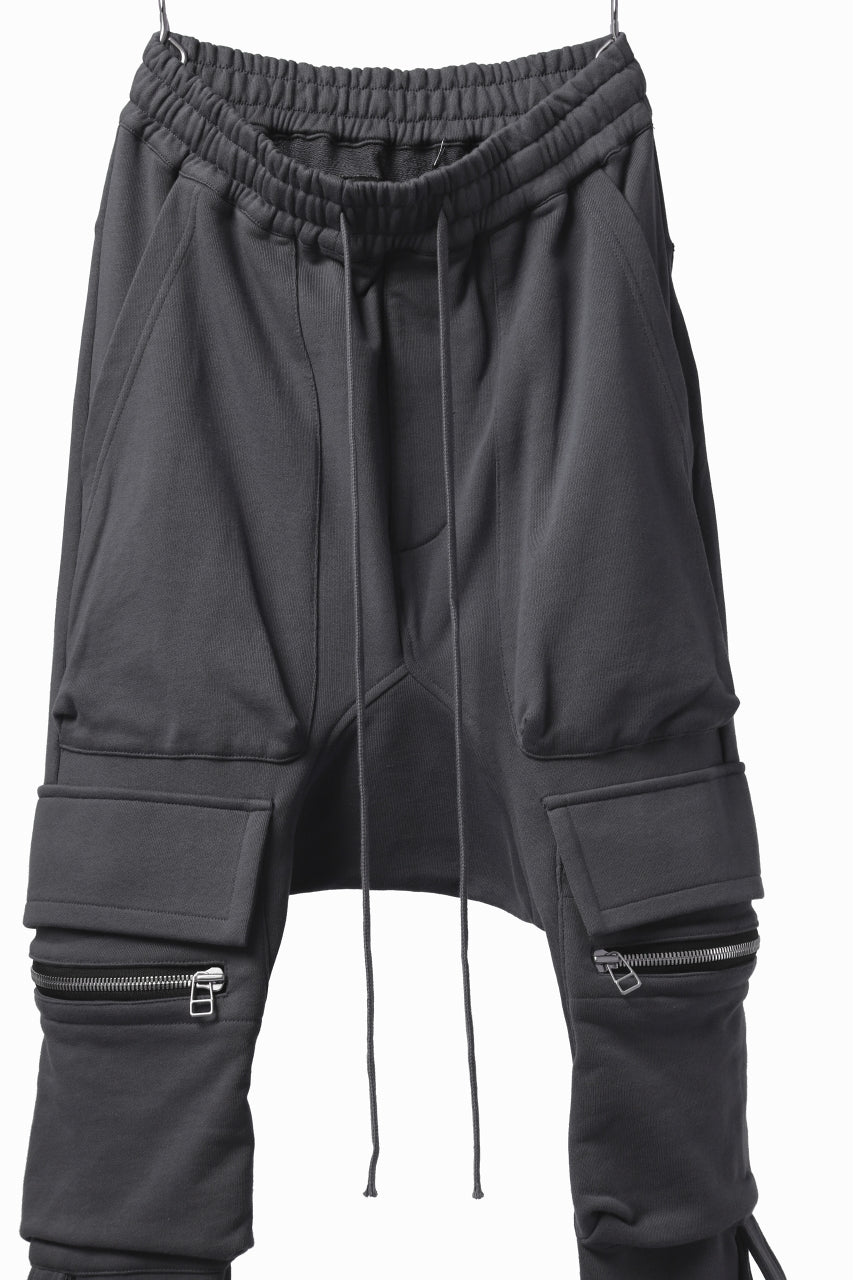 画像をギャラリービューアに読み込む, A.F ARTEFACT FLAP ZIP SARROUEL SKINNY PANTS / COTTON SWEAT (GREY)