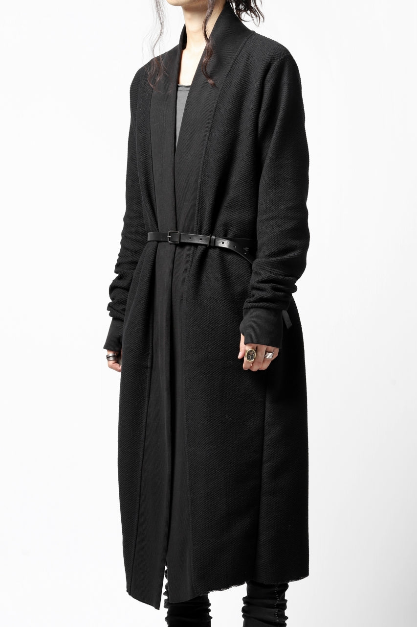 画像をギャラリービューアに読み込む, thomkrom LONG CARDIGAN JACKET / HEAVY WAFFLE JERSEY (BLACK)