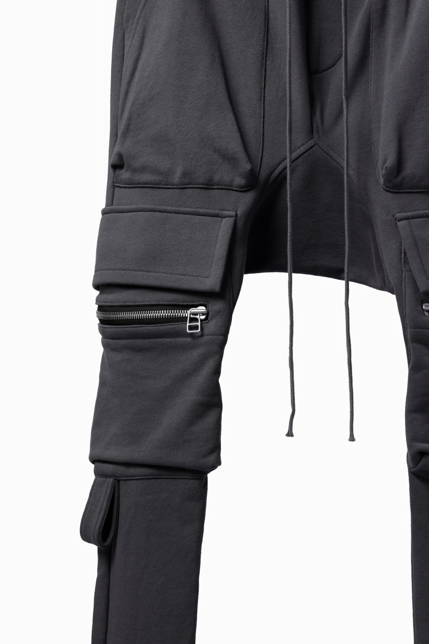 画像をギャラリービューアに読み込む, A.F ARTEFACT FLAP ZIP SARROUEL SKINNY PANTS / COTTON SWEAT (GREY)