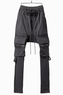 画像をギャラリービューアに読み込む, A.F ARTEFACT FLAP ZIP SARROUEL SKINNY PANTS / COTTON SWEAT (GREY)