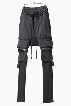 画像をギャラリービューアに読み込む, A.F ARTEFACT FLAP ZIP SARROUEL SKINNY PANTS / COTTON SWEAT (GREY)