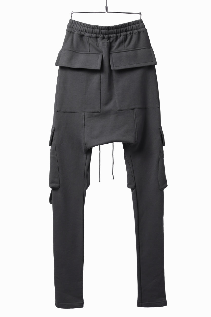 画像をギャラリービューアに読み込む, A.F ARTEFACT FLAP ZIP SARROUEL SKINNY PANTS / COTTON SWEAT (GREY)