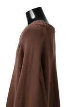 画像をギャラリービューアに読み込む, A.F ARTEFACT LOWGAUGE CABLE KNIT PULLOVER IRREGULAR-HEM (BROWN)