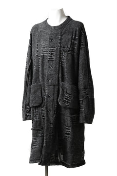 画像をギャラリービューアに読み込む, KLASICA TIP SAB-GENOU CARDIGAN-COAT / TECH INTERSIA PILE (MIX GREY)