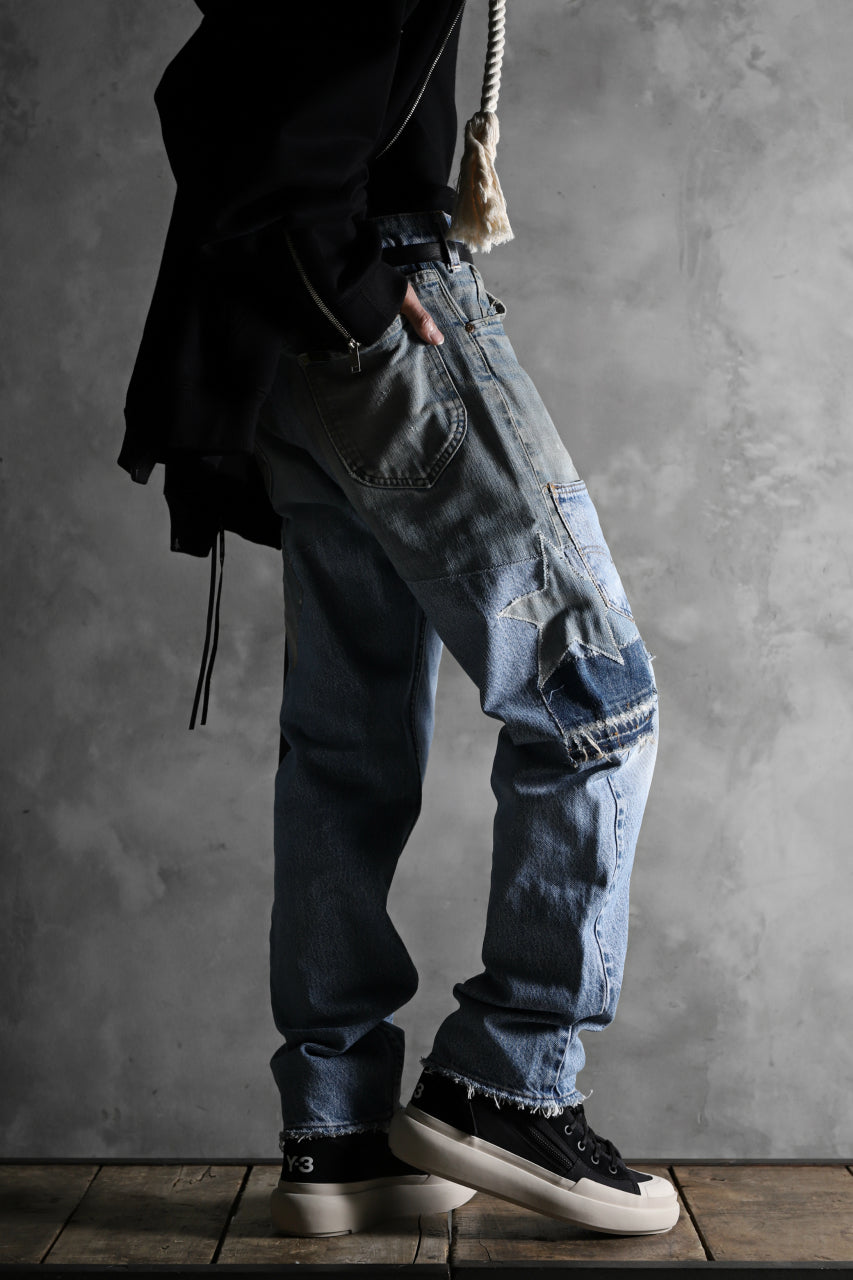 画像をギャラリービューアに読み込む, CHANGES VINTAGE REMAKE DENIM STRAIGHT PANTS / RARE DENIM (INDIGO #B)