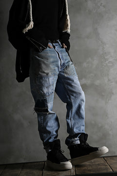 画像をギャラリービューアに読み込む, CHANGES VINTAGE REMAKE DENIM STRAIGHT PANTS / RARE DENIM (INDIGO #B)