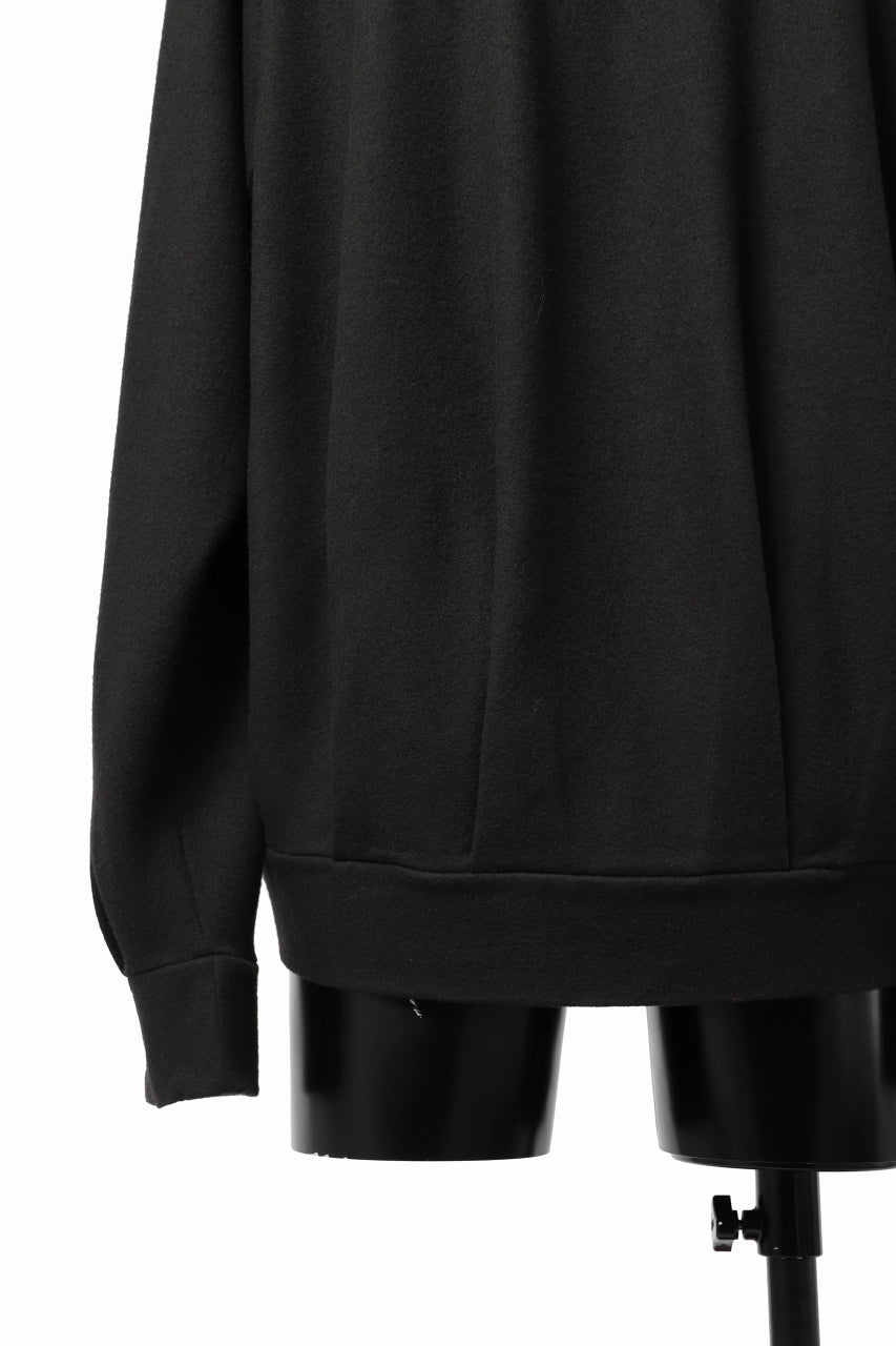 画像をギャラリービューアに読み込む, COLINA TUCK SWEAT TOP / SUPER 140s WASHABLE WOOL (EBONY)