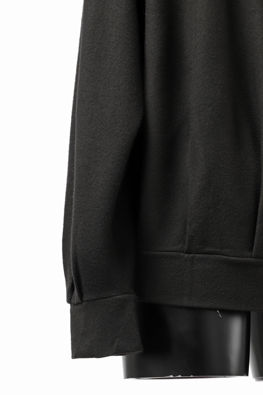 画像をギャラリービューアに読み込む, COLINA TUCK SWEAT TOP / SUPER 140s WASHABLE WOOL (EBONY)