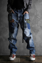 画像をギャラリービューアに読み込む, CHANGES VINTAGE REMAKE PATCHWORK DENIM TAPERED PANTS / VINTAGE DENIM (INDIGO #A)