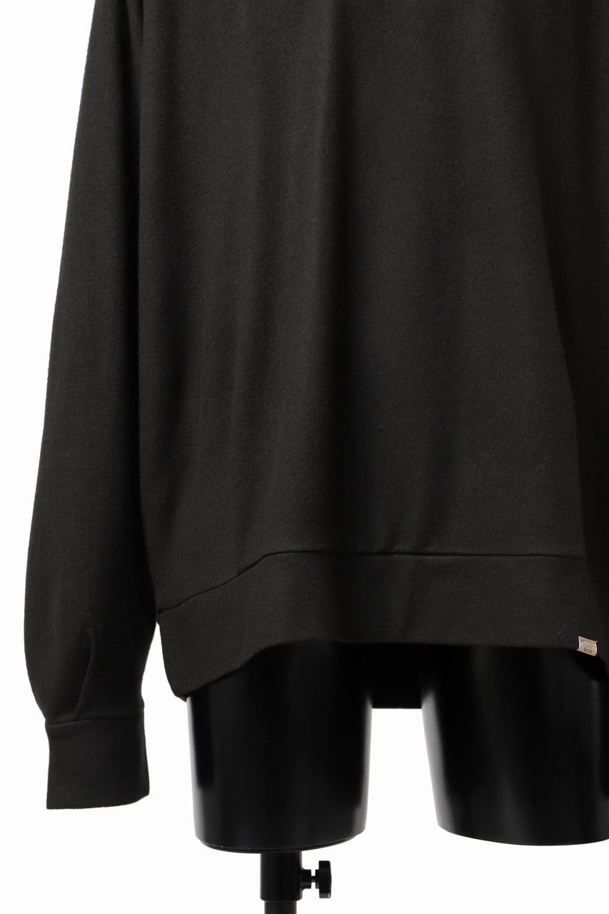 画像をギャラリービューアに読み込む, COLINA TUCK SWEAT TOP / SUPER 140s WASHABLE WOOL (EBONY)