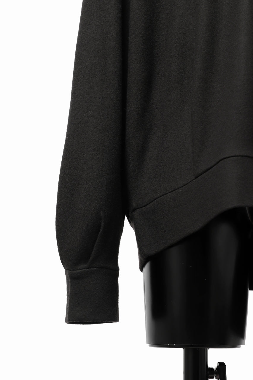 画像をギャラリービューアに読み込む, COLINA TUCK SWEAT TOP / SUPER 140s WASHABLE WOOL (EBONY)