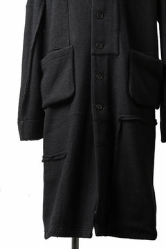 画像をギャラリービューアに読み込む, KLASICA SAB GENOU CARDIGAN-COAT / WOOL&COTTON JERSEY (BLACK)