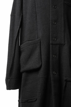 画像をギャラリービューアに読み込む, KLASICA SAB GENOU CARDIGAN-COAT / WOOL&COTTON JERSEY (BLACK)