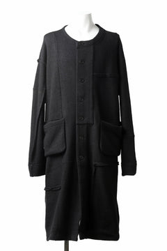 画像をギャラリービューアに読み込む, KLASICA SAB GENOU CARDIGAN-COAT / WOOL&COTTON JERSEY (BLACK)