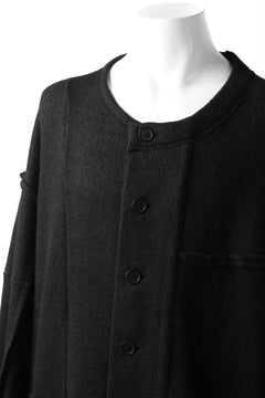 画像をギャラリービューアに読み込む, KLASICA SAB GENOU CARDIGAN-COAT / WOOL&COTTON JERSEY (BLACK)