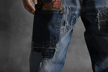 画像をギャラリービューアに読み込む, CHANGES VINTAGE REMAKE PATCHWORK DENIM TAPERED PANTS / VINTAGE DENIM (INDIGO #A)