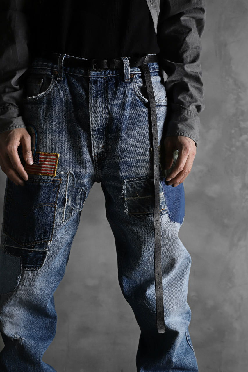 画像をギャラリービューアに読み込む, CHANGES VINTAGE REMAKE PATCHWORK DENIM TAPERED PANTS / VINTAGE DENIM (INDIGO #A)