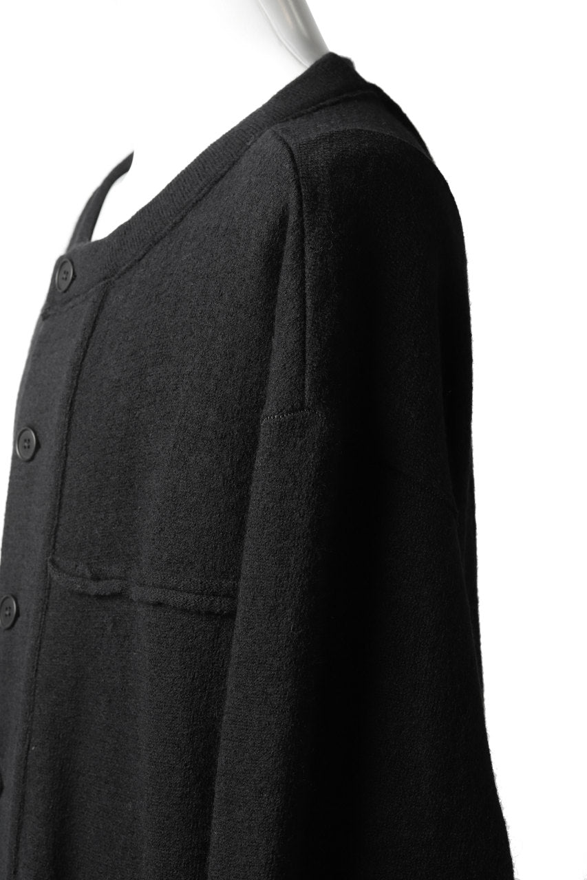 画像をギャラリービューアに読み込む, KLASICA SAB GENOU CARDIGAN-COAT / WOOL&COTTON JERSEY (BLACK)