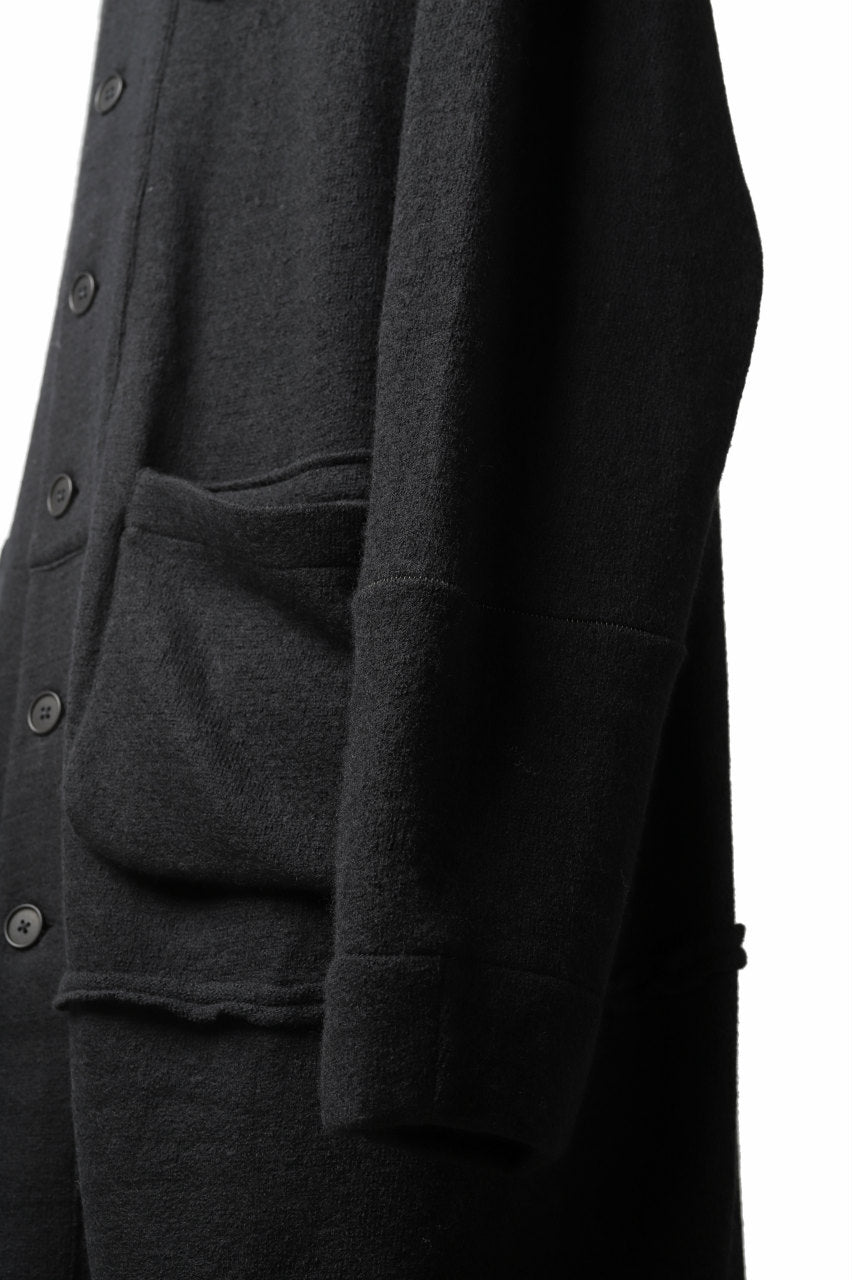 画像をギャラリービューアに読み込む, KLASICA SAB GENOU CARDIGAN-COAT / WOOL&COTTON JERSEY (BLACK)