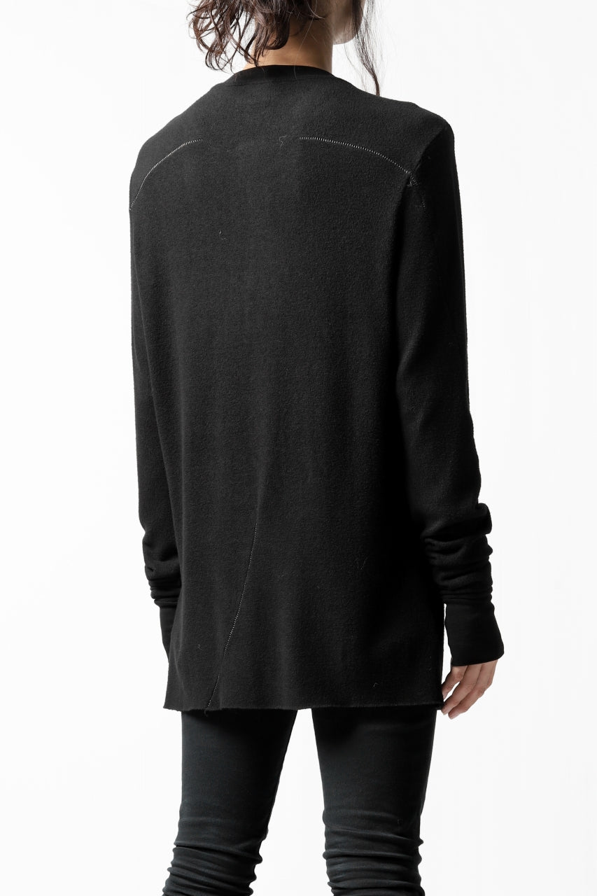 画像をギャラリービューアに読み込む, thomkrom HENRY NECK SWEATER TOPS / OVERLOCK STITCHED (BLACK)