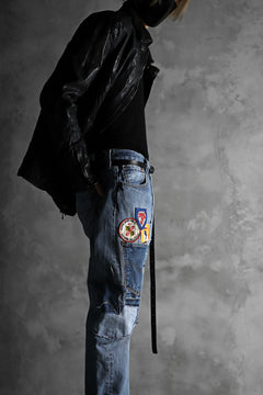 画像をギャラリービューアに読み込む, CHANGES VINTAGE REMAKE PATCHWORK DENIM TAPERED PANTS / VINTAGE DENIM (INDIGO #C)