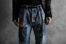画像をギャラリービューアに読み込む, CHANGES VINTAGE REMAKE PATCHWORK DENIM TAPERED PANTS / VINTAGE DENIM (INDIGO #C)