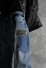 画像をギャラリービューアに読み込む, CHANGES VINTAGE REMAKE PATCHWORK DENIM TAPERED PANTS / VINTAGE DENIM (INDIGO #C)