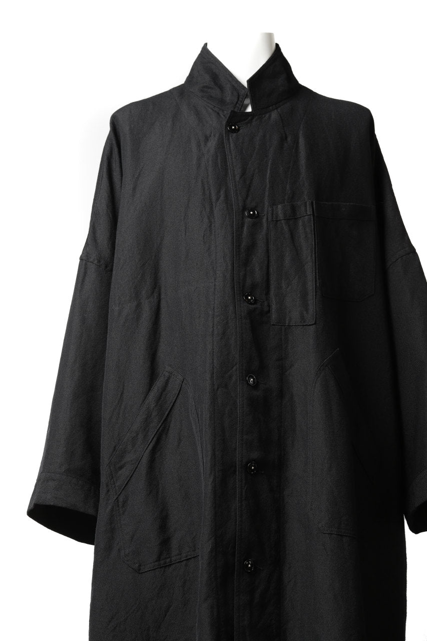 画像をギャラリービューアに読み込む, KLASICA CT30-REX BIG RECTANGLE COAT / SERGE WOOL&RAMIE (IRON)