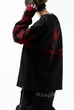 Load image into Gallery viewer, mastermind JAPAN COMBI PULLOVER TOPS / CHECK SHIRT SLEEVE (BLACK x RED)