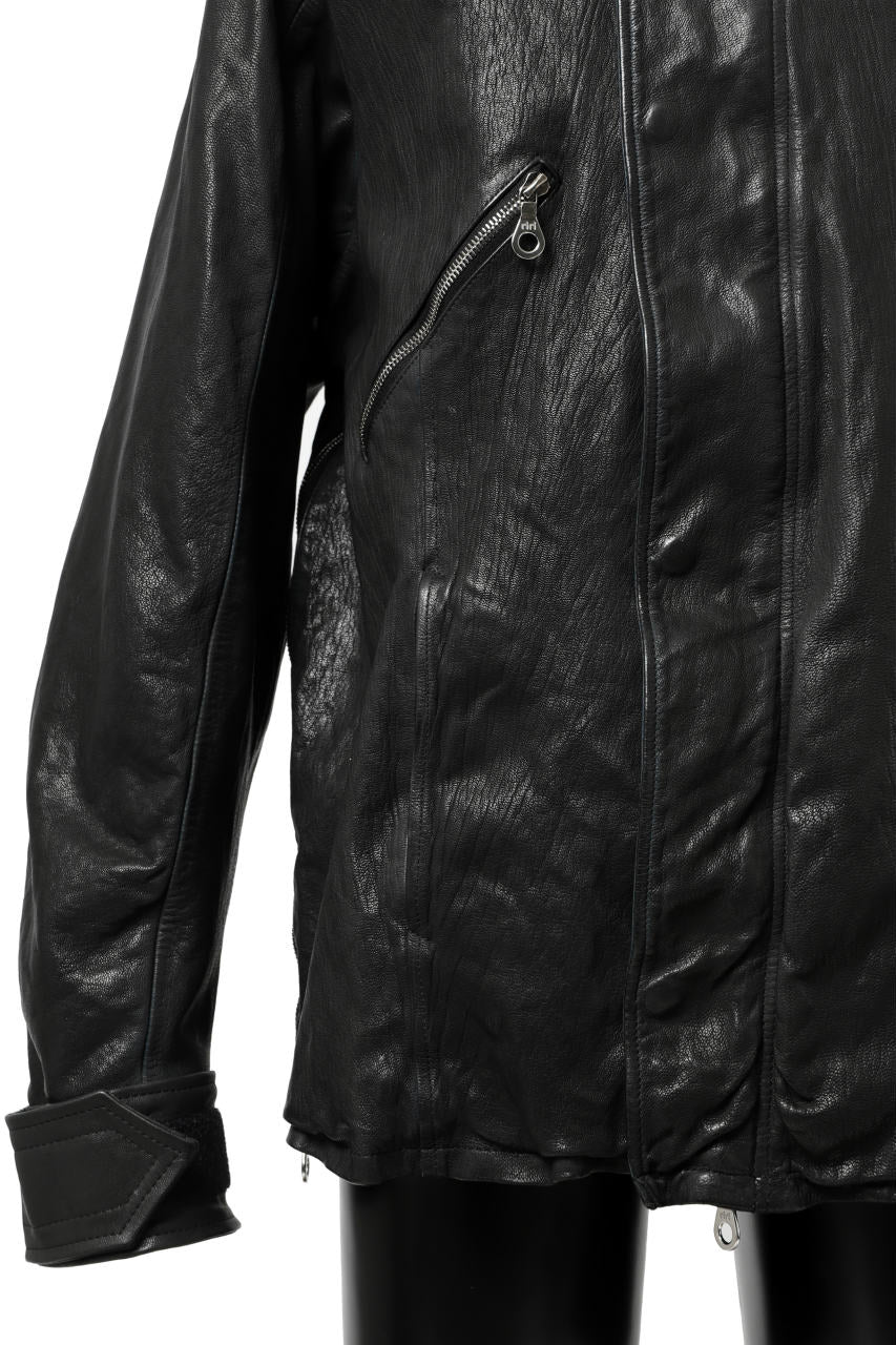 Load image into Gallery viewer, ISAMU KATAYAMA BACKLASH FLIGHT JACKET / GOAT LEATHER (GARMENT+SPRAY DYED / BLACK)