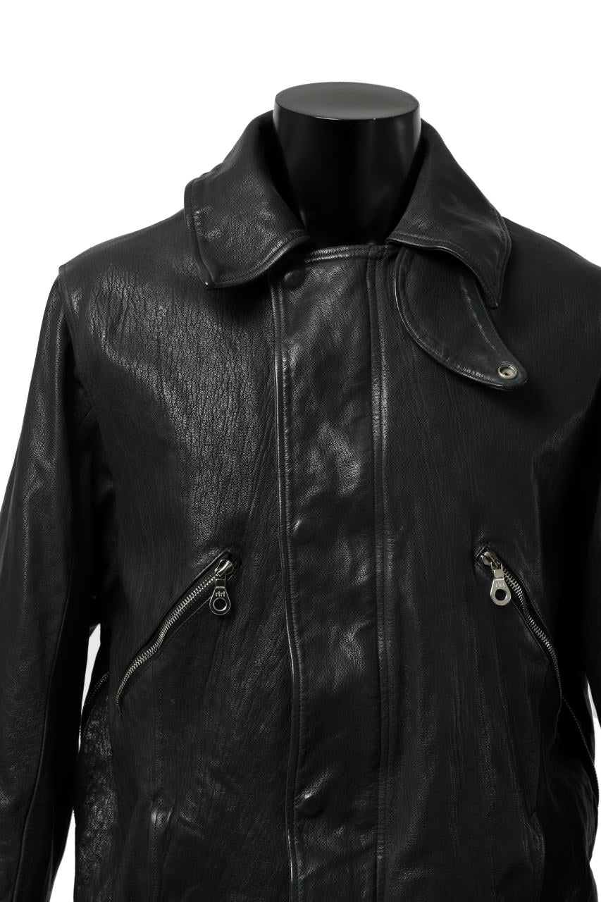 Load image into Gallery viewer, ISAMU KATAYAMA BACKLASH FLIGHT JACKET / GOAT LEATHER (GARMENT+SPRAY DYED / BLACK)