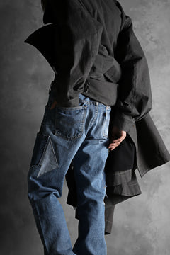 画像をギャラリービューアに読み込む, CHANGES VINTAGE REMAKE PATCHWORK DENIM TAPERED PANTS / VINTAGE DENIM (INDIGO #C)