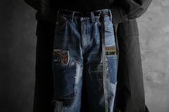 画像をギャラリービューアに読み込む, CHANGES VINTAGE REMAKE PATCHWORK DENIM TAPERED PANTS / VINTAGE DENIM (INDIGO #E)