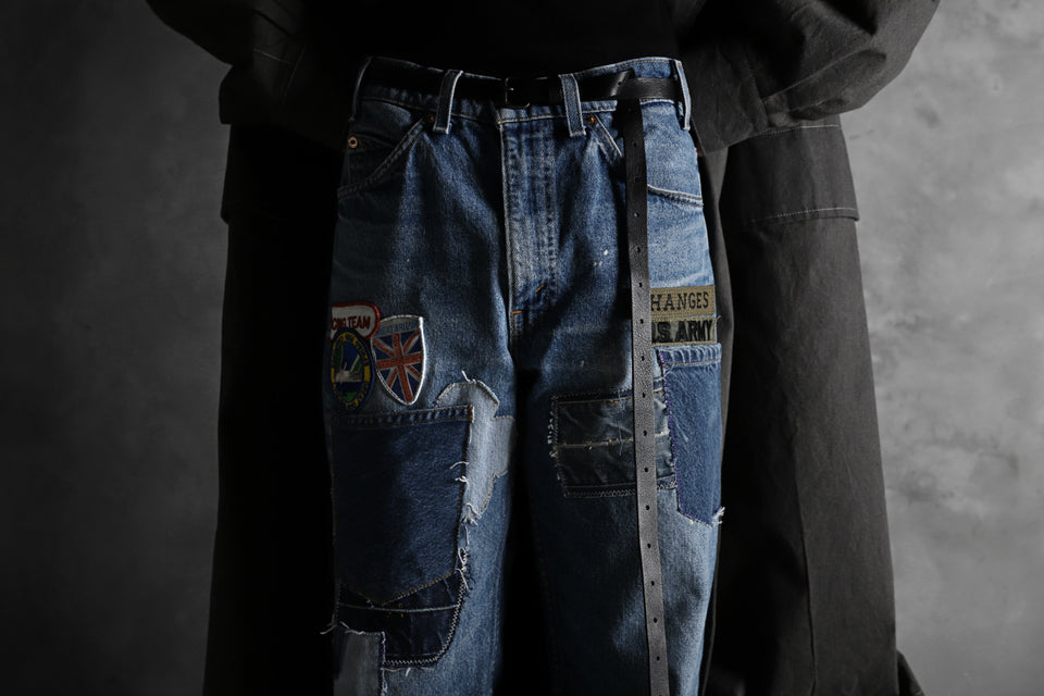 画像をギャラリービューアに読み込む, CHANGES VINTAGE REMAKE PATCHWORK DENIM TAPERED PANTS / VINTAGE DENIM (INDIGO #E)