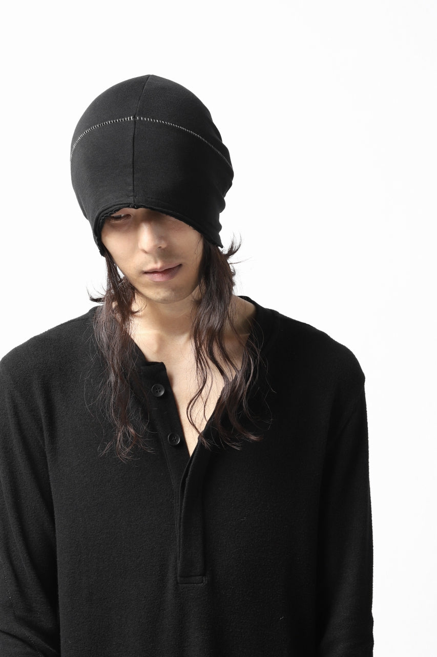 画像をギャラリービューアに読み込む, thomkrom BEANY CAP /  OVERLOCK STITCHED JERSEY (BLACK)