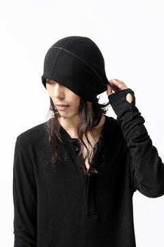 画像をギャラリービューアに読み込む, thomkrom BEANY CAP /  OVERLOCK STITCHED JERSEY (BLACK)