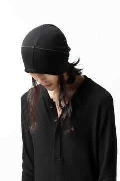 画像をギャラリービューアに読み込む, thomkrom BEANY CAP /  OVERLOCK STITCHED JERSEY (BLACK)