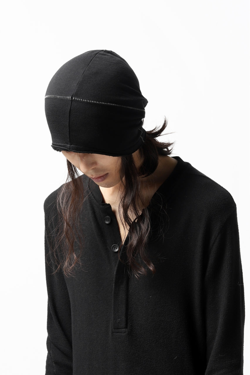 画像をギャラリービューアに読み込む, thomkrom BEANY CAP /  OVERLOCK STITCHED JERSEY (BLACK)