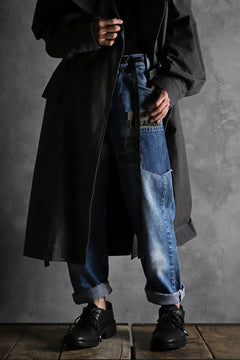画像をギャラリービューアに読み込む, CHANGES VINTAGE REMAKE PATCHWORK DENIM TAPERED PANTS / VINTAGE DENIM (INDIGO #E)