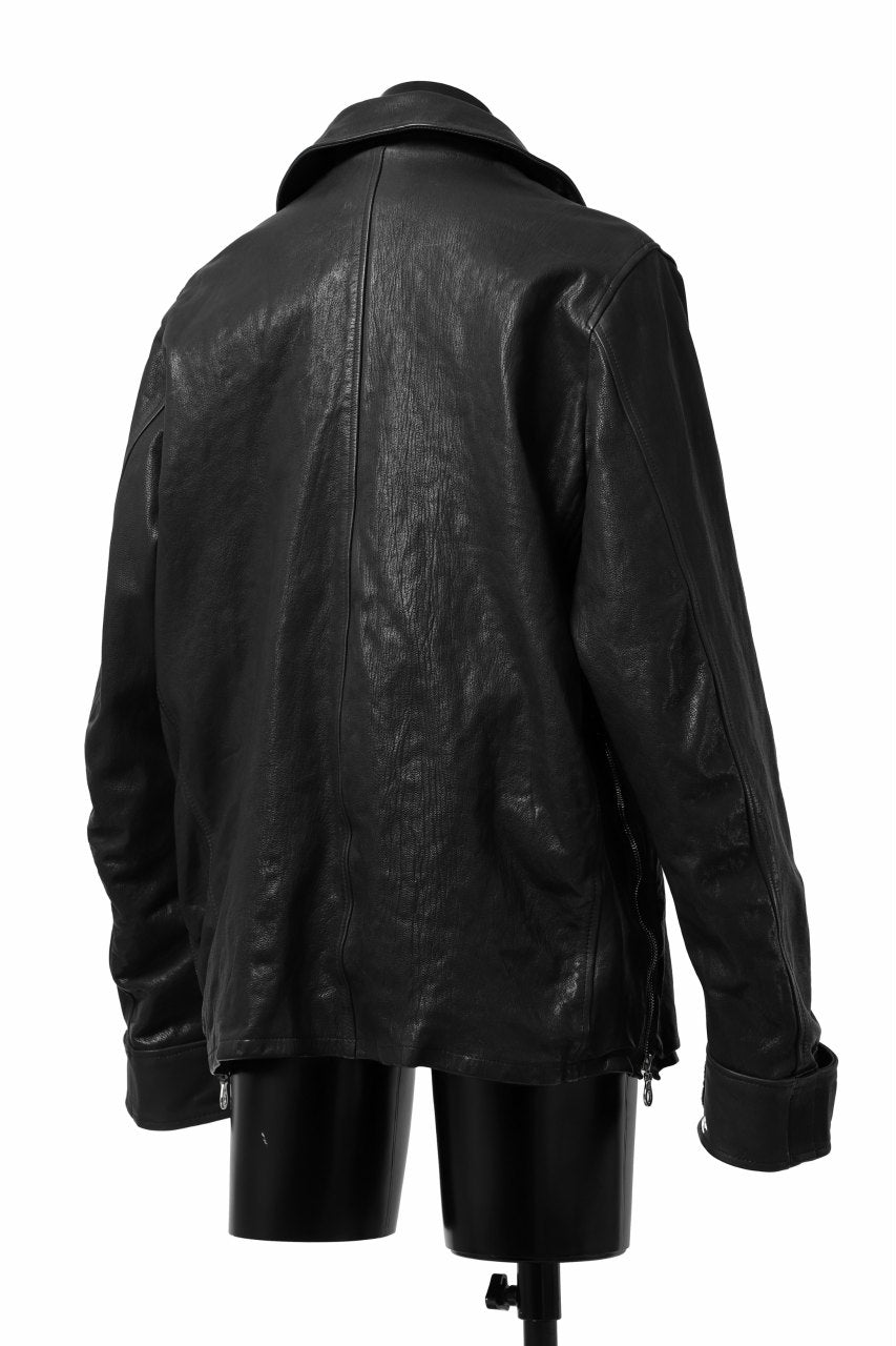 Load image into Gallery viewer, ISAMU KATAYAMA BACKLASH FLIGHT JACKET / GOAT LEATHER (GARMENT+SPRAY DYED / BLACK)