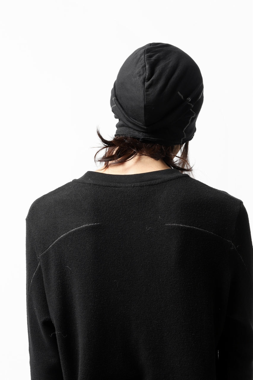 画像をギャラリービューアに読み込む, thomkrom BEANY CAP /  OVERLOCK STITCHED JERSEY (BLACK)