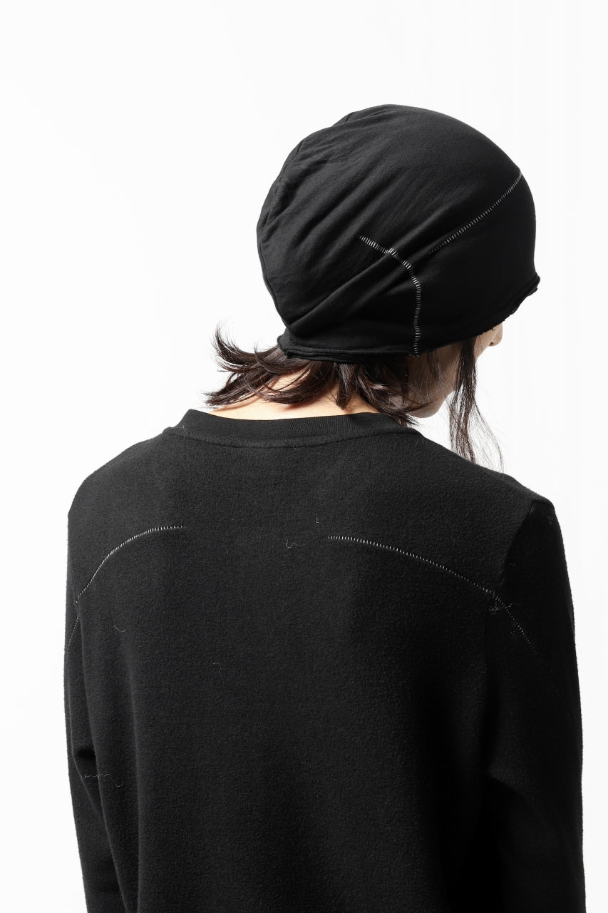 画像をギャラリービューアに読み込む, thomkrom BEANY CAP /  OVERLOCK STITCHED JERSEY (BLACK)