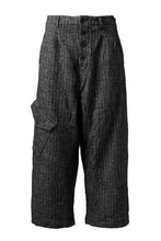画像をギャラリービューアに読み込む, YUTA MATSUOKA buggy trousers / wool linen herringbone (charcoal grey)
