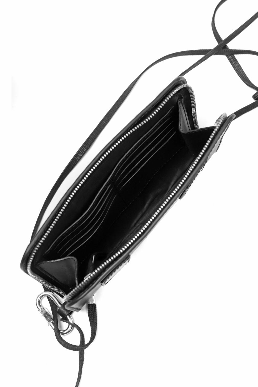 画像をギャラリービューアに読み込む, BORIS BIDJAN SABERI WALLETBAG / VEG TAN HORSE SKIN "WALLETBAG-F251" (BLACK)