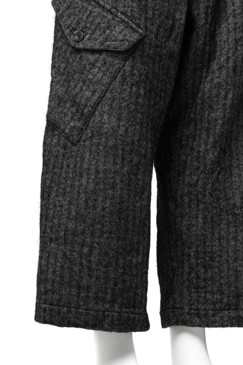 画像をギャラリービューアに読み込む, YUTA MATSUOKA buggy trousers / wool linen herringbone (charcoal grey)