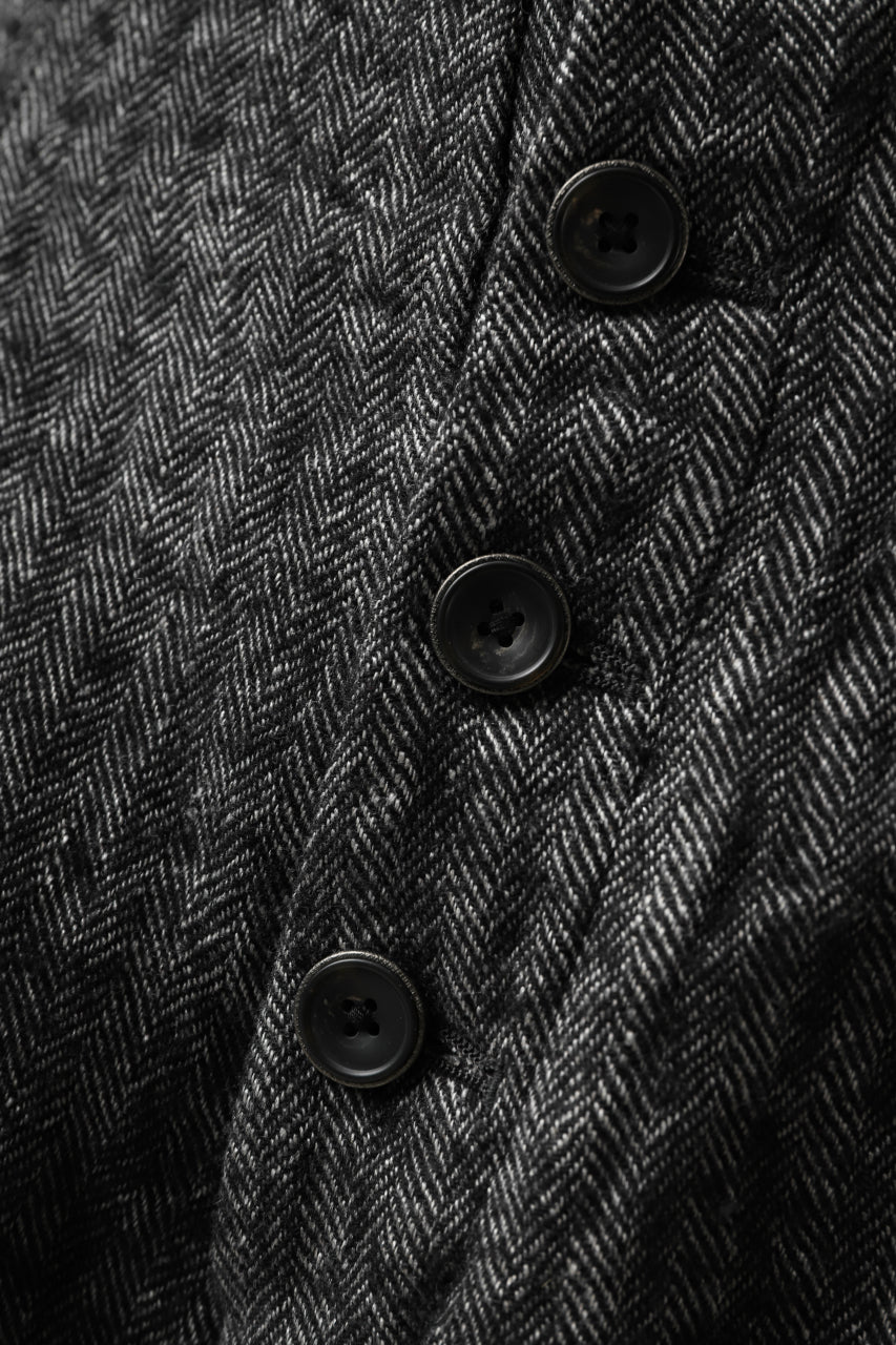画像をギャラリービューアに読み込む, YUTA MATSUOKA buggy trousers / wool linen herringbone (charcoal grey)
