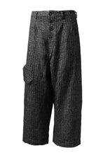画像をギャラリービューアに読み込む, YUTA MATSUOKA buggy trousers / wool linen herringbone (charcoal grey)