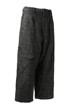 画像をギャラリービューアに読み込む, YUTA MATSUOKA buggy trousers / wool linen herringbone (charcoal grey)