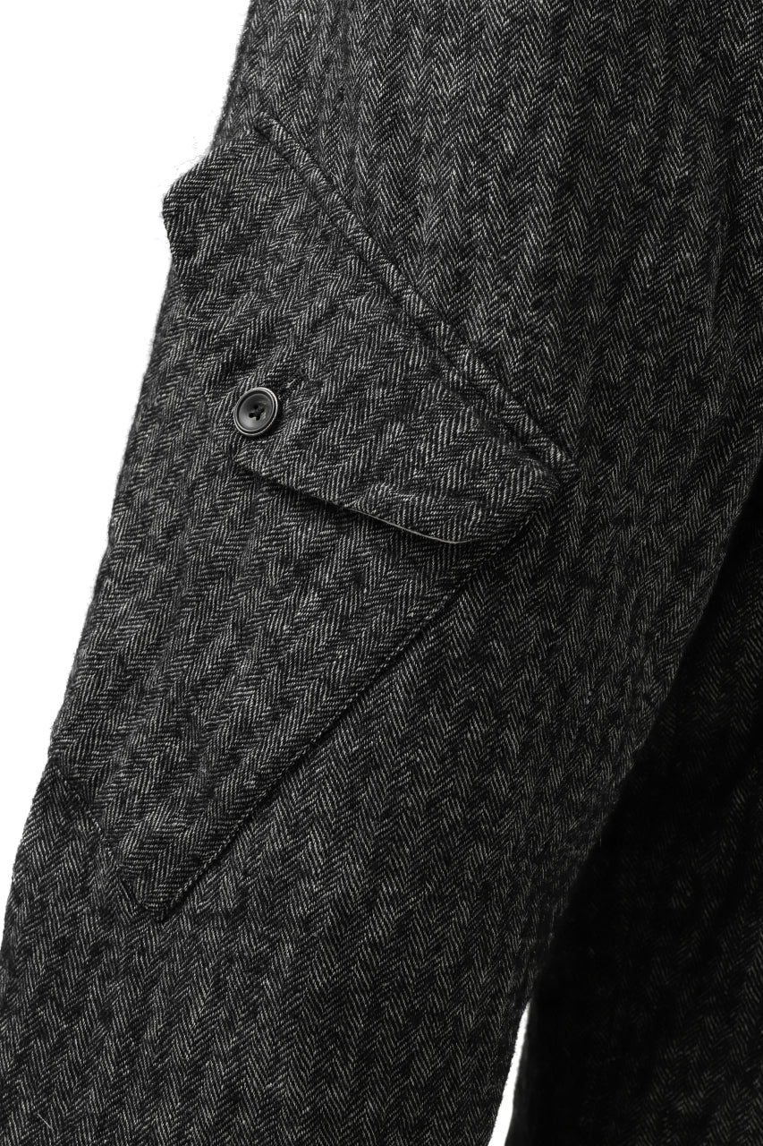 画像をギャラリービューアに読み込む, YUTA MATSUOKA buggy trousers / wool linen herringbone (charcoal grey)